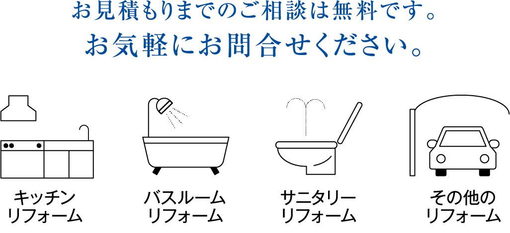 お見積もりまでのご相談は無料です。お気軽にお問合せください。